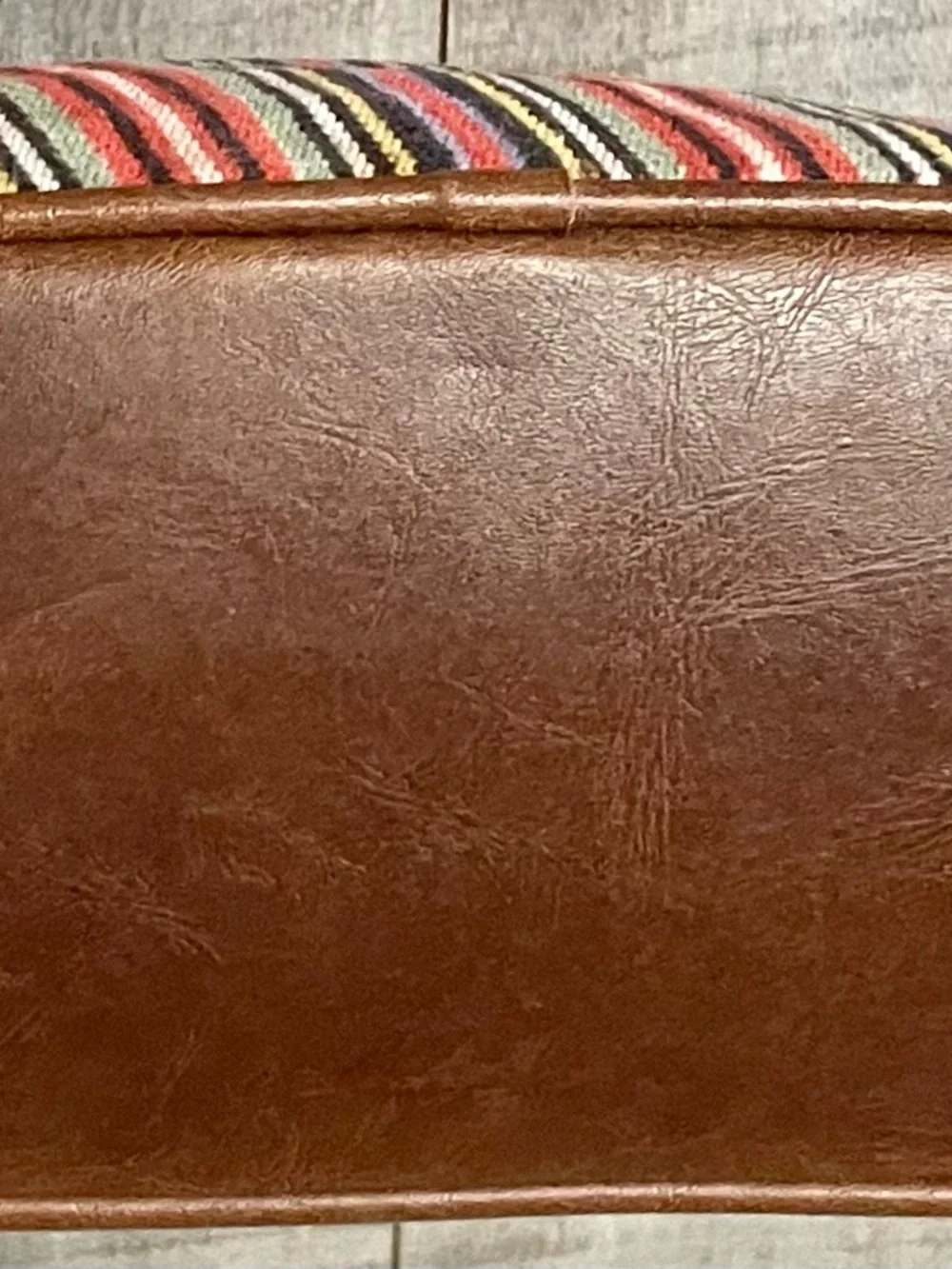 Relic Brown Embossed Leather Logo Patch Tote